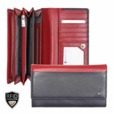  022820 073 Riccardo Ferducci női bőr pénztárca fekete-piros pénztárca