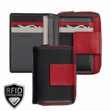  026490 080 Riccardo Ferducci női bőr pénztárca fekete-piros pénztárca