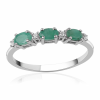  0.9ct Brazil Smaragd Ezüst Gyűrű Fehér Topázzal - ROS1046/54