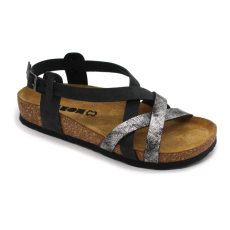  0Ft kiszállítás! Leon Comfortstep 4305 fekete női bőr szandál 36-41- Birkenstockhoz hasonlatos talppal
