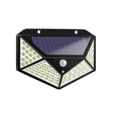 100 LED-es napelemes mozgásérzékelős kültéri fali lámpa kültéri világítás