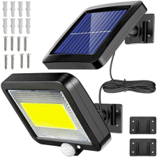 100 LED-es napelemes mozgásérzékelős LED lámpa, külön napelemmel kültéri világítás