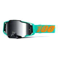 100% Motocross szemüveg 100% ARMEGA Clark türkiz (ezüst tükör plexiüveg) motoros szemüveg