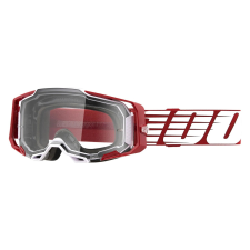 100% Motocross szemüveg 100% ARMEGA túlméretezett mélyvörös (átlátszó plexiüveg) motoros szemüveg