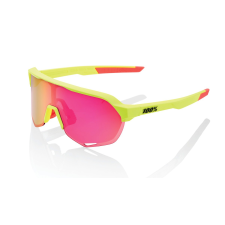 100% S2 Matte Washed Out Neon sárga napszemüveg (lila üveg) motoros szemüveg