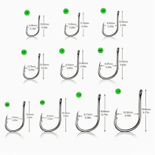  100db horgász szett, szénacél egyszöges horog horog