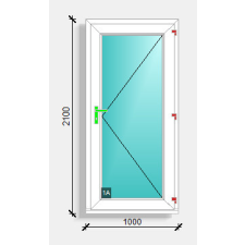  100x210 befelé nyíló üveges bejárati ajtó Deceuninck Elegant 76 nyílászáró