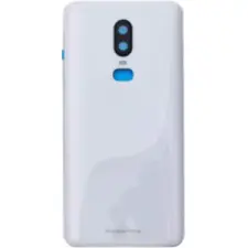  1071100109 Gyári akkufedél hátlap - burkolati elem OnePlus 6, fehér mobiltelefon, tablet alkatrész