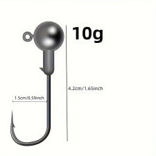  10 darab Jig Head Hook, Befogott ólomfejű horog horog
