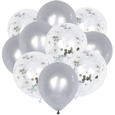 10 db S DEPOT® latex lufi készlet, bulikra, rendezvényekre, évfordulókra, szürke party kellék