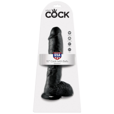  10" Cock with Balls Black műpénisz, dildó