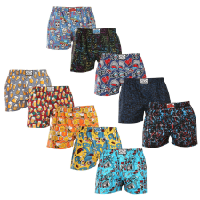 10PACK férfi bő szárú boxeralsók Styx art klasszikus gumipánt többszínű (10A137684013456) M férfi alsó