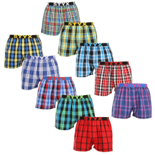 10PACK férfi bő szárú boxeralsók Styx sportos gumipánt többszínű (10B103140) XL férfi alsó