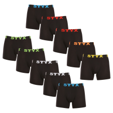 10PACK férfi boxeralsó Styx hosszú sportos gumipánt fekete (10U9601) L férfi alsó