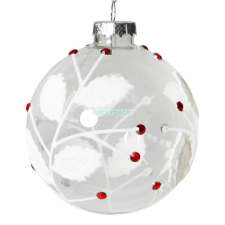  116 üveg karácsonyfa gömb Fehér/ezüst 8 cm karácsonyfadísz
