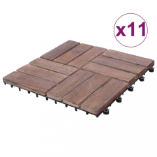  11 db tömör újrahasznosított fa padlólap 30x30 cm építőanyag