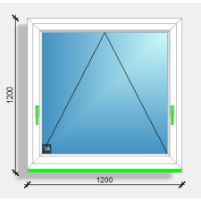  120x120 bukó ablak Rehau Eurodesign 70 nyílászáró