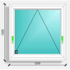  120x120 bukó ablak Rehau synego 80 nyílászáró