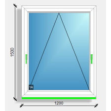  120x150 bukó ablak Deceuninck Vision 76 nyílászáró