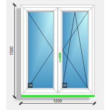  120X150 Középen felnyíló váltószárnyas ablak Rehau Eurodesign 70 nyílászáró