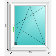 120x150 nyíló-bukó ablak Deceuninck Elegant 76 nyílászáró