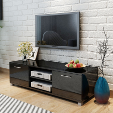 120x40,3x34,7 cm TV szekrény magasfényű fekete bútor