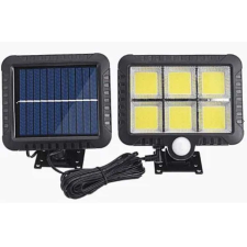 128 LED 6 COB napelemes projektor érzékelővel és távirányítóval kültéri világítás