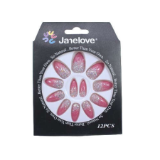 12 db csillogó csillogó vitorlázó műkörmök, Janelove, Rose tip