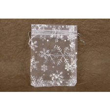12 db ezüst hópehely mintás organza tasak 8*11 cm sütés és főzés