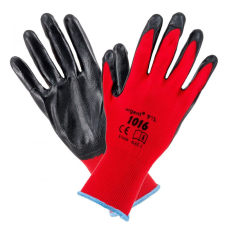  12 pár Poliészter alapú csúszásbiztos munkáskesztyű piros PAMK-P védőkesztyű