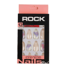 12 ROCK műköröm ragasztóval együtt, 07 pillangó tip