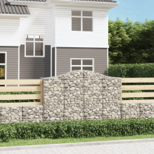 13 db íves horganyzott vas gabion kosár 200x50x140/160 cm kerti tárolás