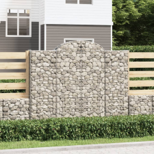  13 db íves horganyzott vas gabion kosár 200x50x160/180 cm kerti tárolás