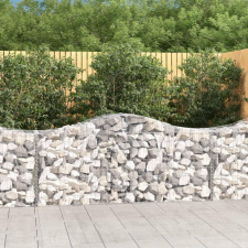  13 db íves horganyzott vas gabion kosár 200x50x80/100 cm kerti tárolás