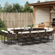  13 részes barna polyrattan kerti ülőgarnitúra párnákkal kerti bútor
