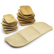  13 részes fatányér készlet – fából készült kínáló szett – 1 db 60 x 20 cm-es tál és 12 db tányér... tányér és evőeszköz