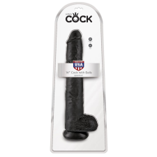 14" Cock with Balls Black műpénisz, dildó