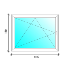  150x120 Bukó-nyíló műanyag ablak nyílászáró