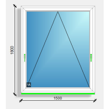  150x180 bukó ablak Deceuninck Vision 76 nyílászáró