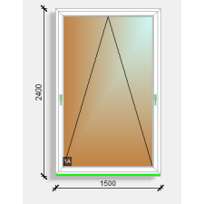  150x240 bukó ablak Rehau Eurodesign 70 nyílászáró