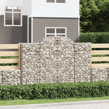  15 db íves horganyzott vas gabion kosár 200x30x140/160 cm kerti tárolás