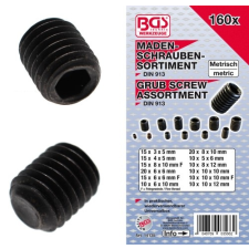  160 részes hernyócsavar készlet (BGS 14135) barkácsolás, csiszolás, rögzítés