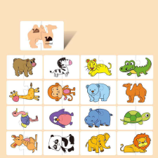 16 darabos Montessori Puzzle Kártya játék puzzle, kirakós