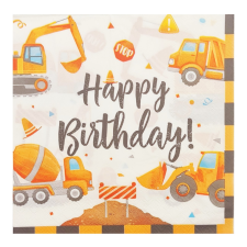  16 darabos papír szalvéta – Munkagépek party kellék