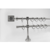 16 mm Ø Chicago karnis szett, 2 soros, nikkel-matt, nyitott tartóval (240 cm)