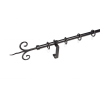  16 mm Ø Kecskemét függönykarnis szett, 1 soros, fekete, lapostartóval (160 cm)