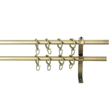  16 mm, PANNONIA karnis, végzáró nélküli, 2-soros, óarany, 160 cm karnis, függönyrúd