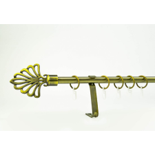  16 mm Ø Pápa függönykarnis szett, 1 soros, óarany, lapostartóval (120 cm) karnis, függönyrúd
