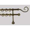  16 mm Ø Sopron karnis szett, 2 soros, bronz, nyitott tartóval (240 cm)