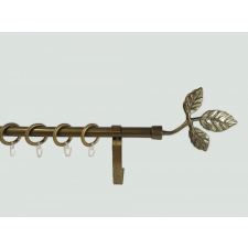 16 mm Ø Tata függönykarnis szett, 1 soros, bronz, lapostartóval (140 cm) karnis, függönyrúd